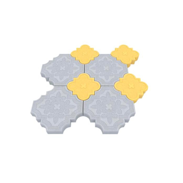 Тротуарная плитка Гжелка серый с желтым