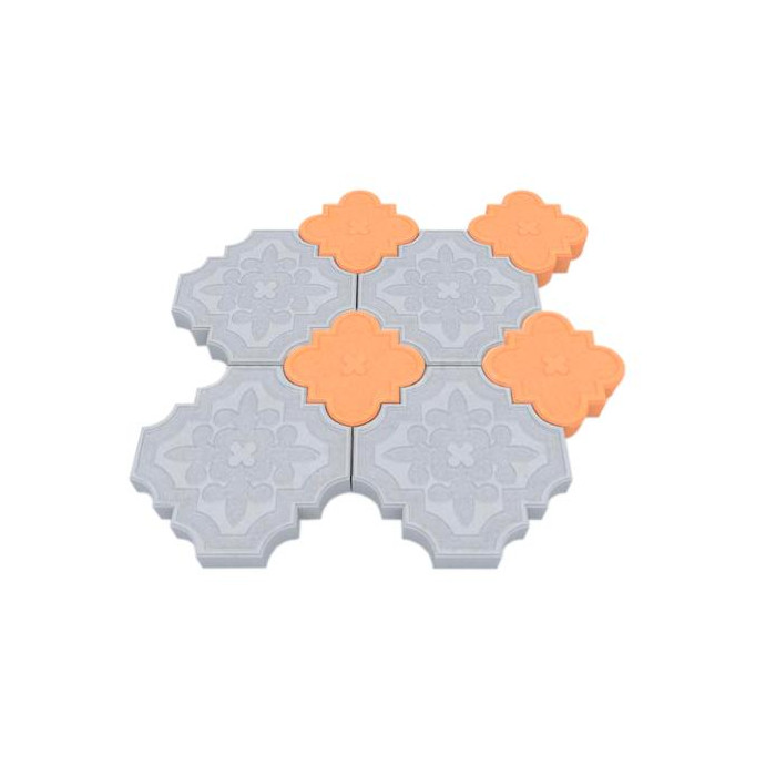 Тротуарная плитка Гжелка серый с оранжевым