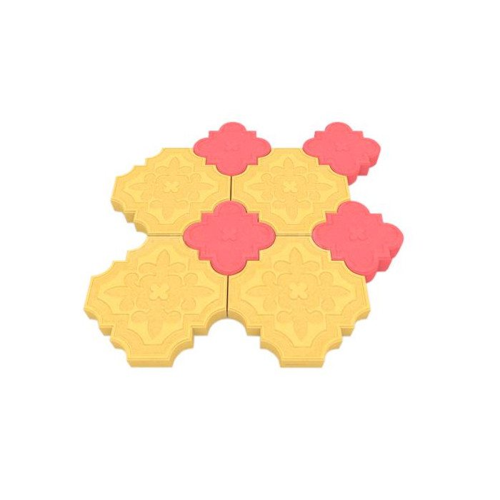 Тротуарная плитка Гжелка желтый с красным