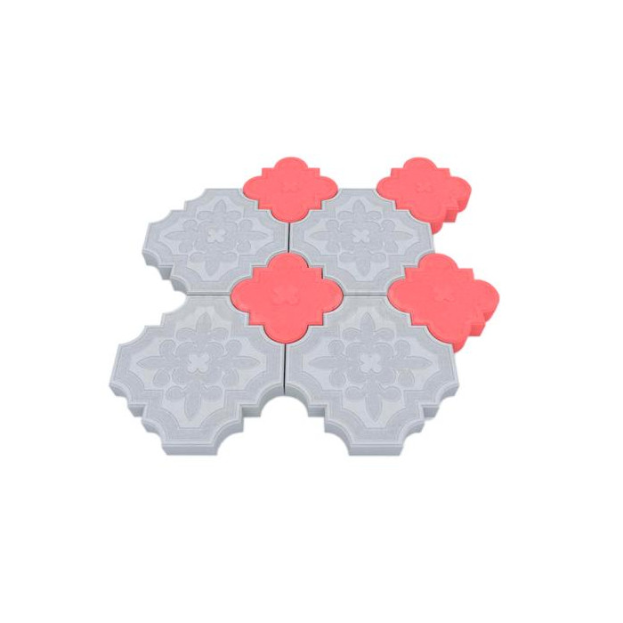 Тротуарная плитка Гжелка серый с красным